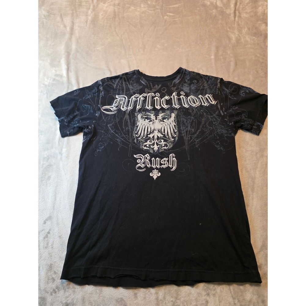 Affliction T-Shirt Mens XL Black Georges St-Pierre Rush Signature Series GSP MMA